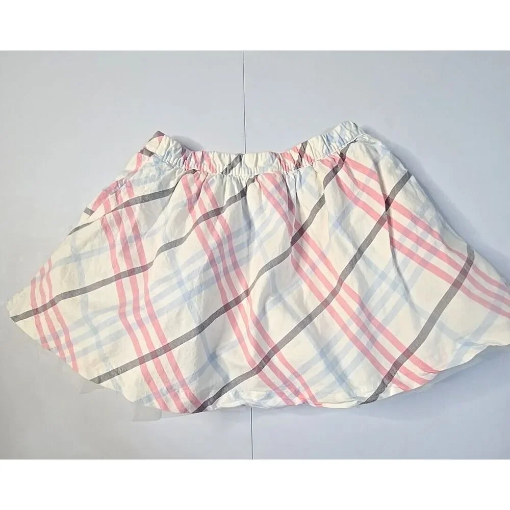 Gymboree 2pc Outfit Set Girls 12 Ivory Pink Plaid Butterfly Sugar Plum FairyCore